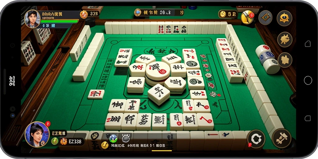 Tampilan gameplay Mahjong yang menarik dan interaktif di EZ338.