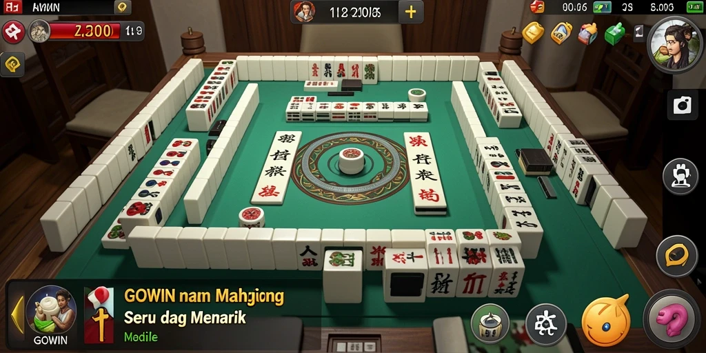 Tampilan gameplay menarik dari GOWIN saat memainkan Mahjong.